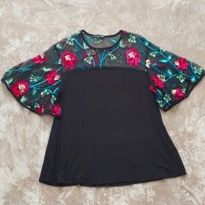 Black Floral Top